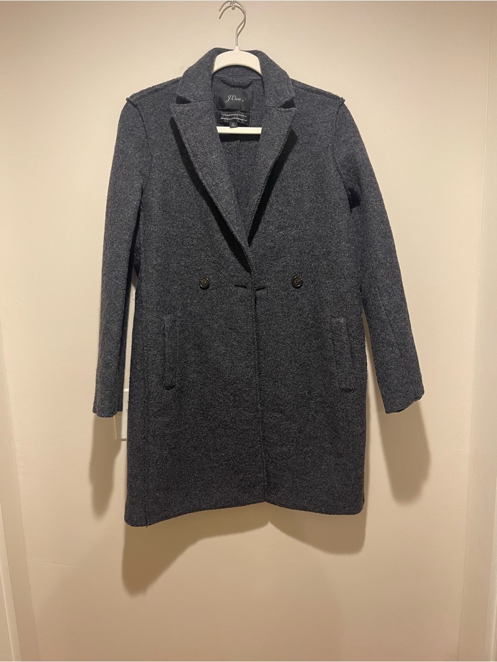 J. Crew Women's Charcoal Double-Breasted Pea Coat
